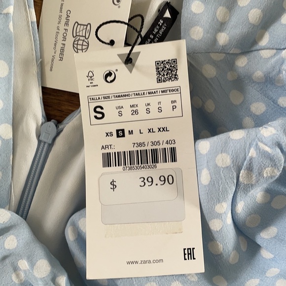 Zara Sky Blue Polka Dot Dress - Picture 4 of 5